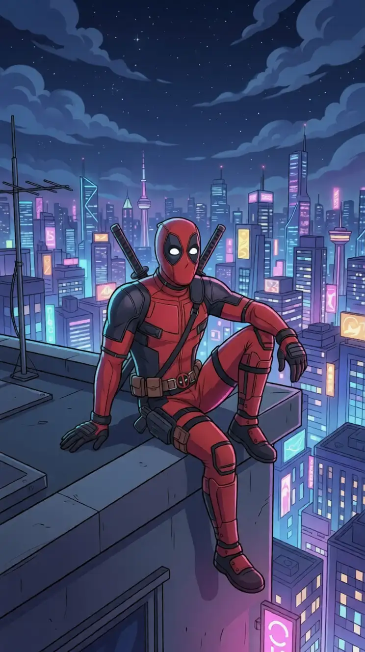 Deadpool Anime 4K wallpaper for desktop and mobile - Pixbee