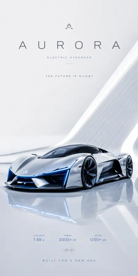 A futuristic electric hypercar shining in a sleek white showroom, built for the next era of speed ⚡🏎️🤍🚀 4K wallpaper for desktop and mobile - Pixbee