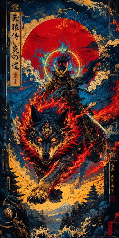 “A warrior’s spirit burns brightest when riding through chaos with fire at his side. 🔥⚔️🐺” 4K wallpaper for desktop and mobile - Pixbee