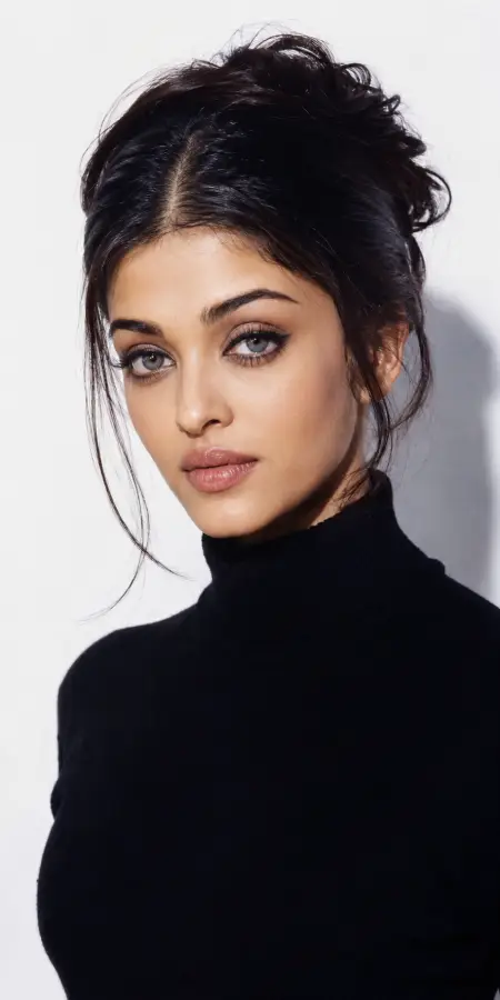 Aishwarya Rai In Black High Neck Top 4K wallpaper for desktop and mobile - Pixbee