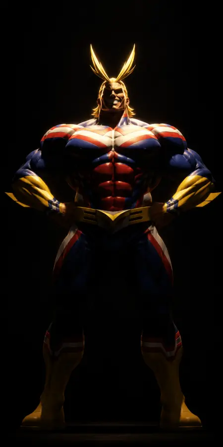All Might Standing Proudly In Hero Costume 4K wallpaper for desktop and mobile - Pixbee