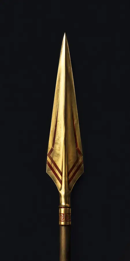 Ancient Golden Spartan Spearhead Close Up — iphone wallpapers phone wallpaper
