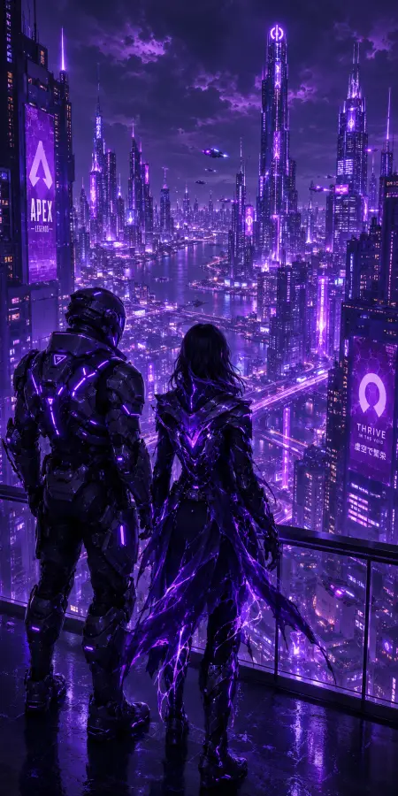 Apex Legends Cyberpunk City Skyline View 4K wallpaper for desktop and mobile - Pixbee
