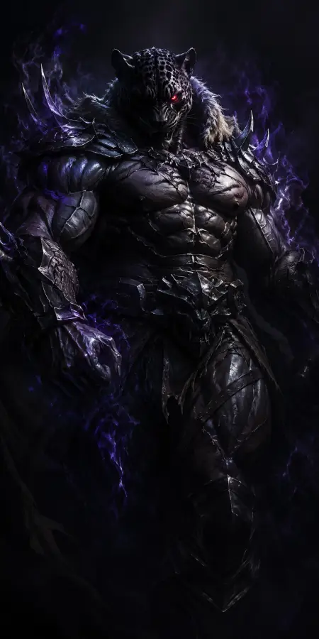 Armor King Dark Demonic Form Purple Flame Aura 4K wallpaper for desktop and mobile - Pixbee