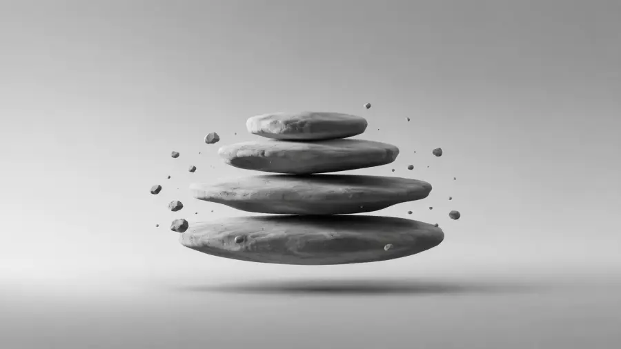 Balanced Stack of Levitating Zen Stones 4K wallpaper for desktop and mobile - Pixbee