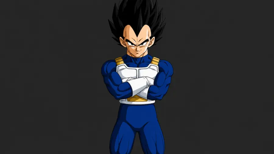Base Form Vegeta Standing Crossed Arms 4K wallpaper for desktop and mobile - Pixbee