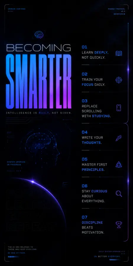 Be Smarter, Motivational 4K wallpaper for desktop and mobile - Pixbee