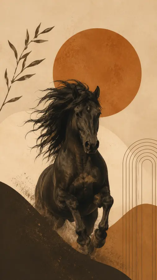 Black Stallion — Power, freedom, and unstoppable spirit in one frame. 4K wallpaper for desktop and mobile - Pixbee