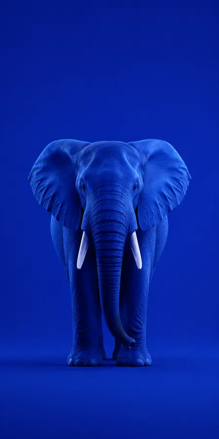 Blue Elephant Statue On Matching — animals phone wallpaper