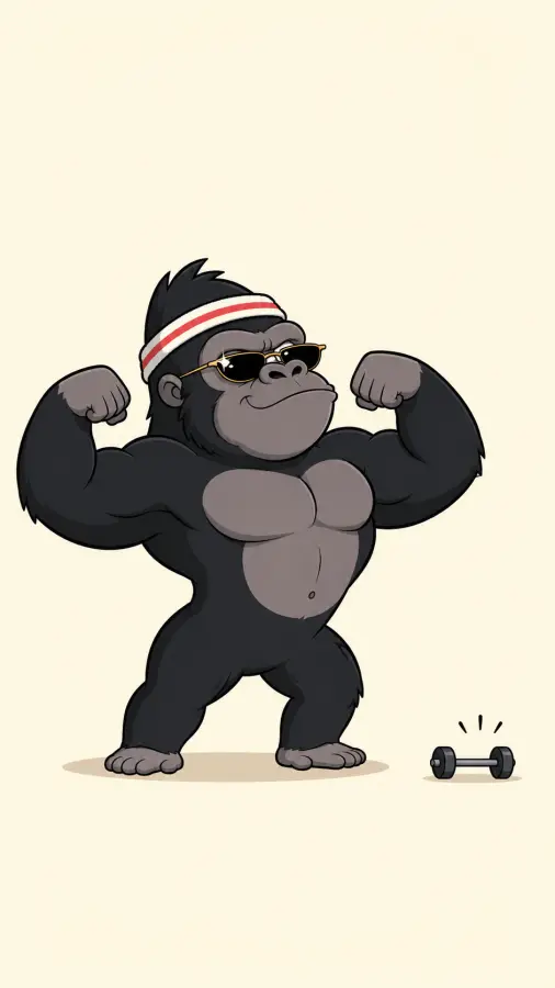 “Bro skipped leg day but conquered the jungle gym. 💪🦍” 4K wallpaper for desktop and mobile - Pixbee