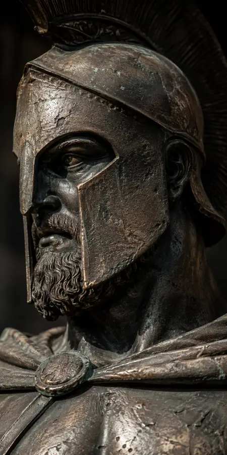 Bronze Bust Sculpture Of Spartan King Leonidas — iphone wallpapers phone wallpaper