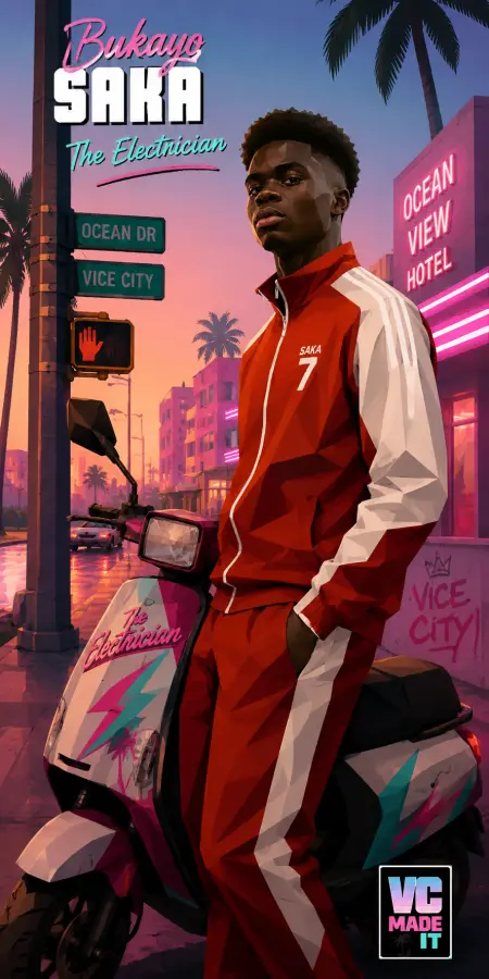 Bukayo Saka The Electrician Vice City — gta vice city phone wallpaper