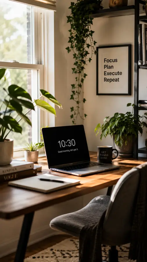 “Calm space, focused mindset.” 4K wallpaper for desktop and mobile - Pixbee