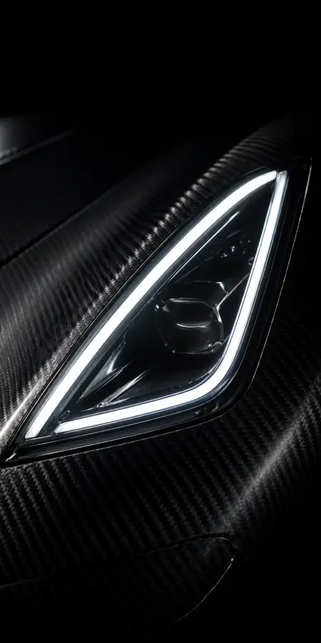 Carbon Fiber Headlight Detail Close Up — cars phone wallpaper