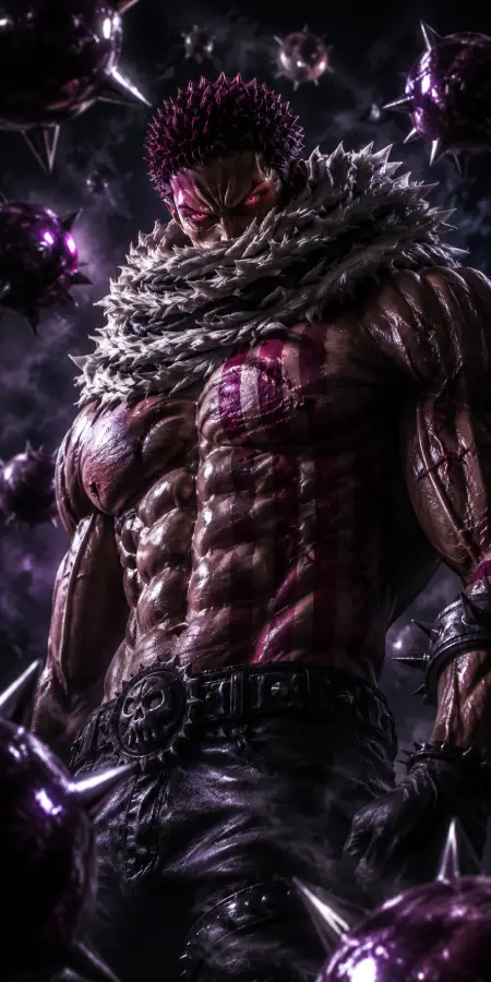 Charlotte Katakuri Mochi Spiked Orbs Dark Glow 4K wallpaper for desktop and mobile - Pixbee