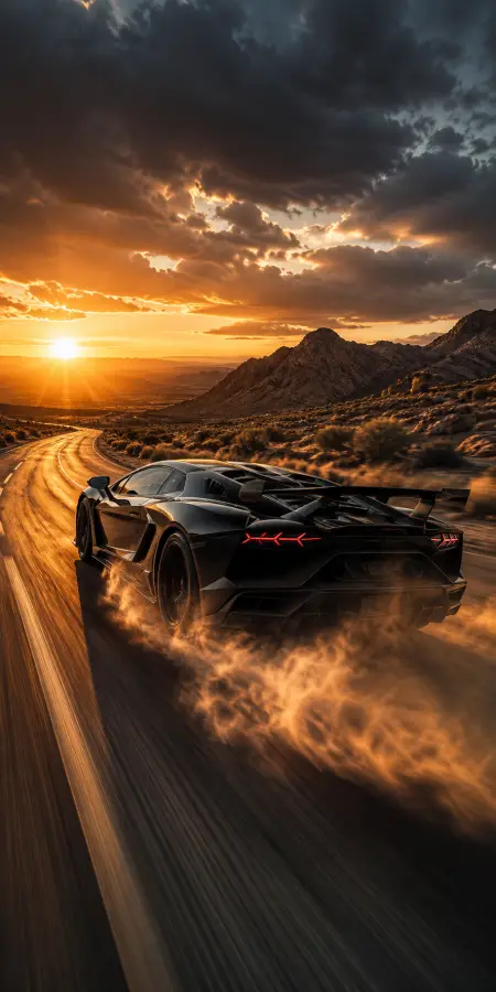 “Chasing sunsets at 300 km/h. 🌅🏎️” 4K wallpaper for desktop and mobile - Pixbee