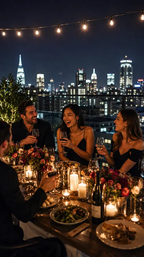 “City lights, laughter, and good wine.” 4K wallpaper for desktop and mobile - Pixbee