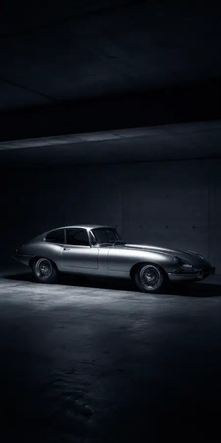 Classic Silver Jaguar E Type In Garage — cars phone wallpaper