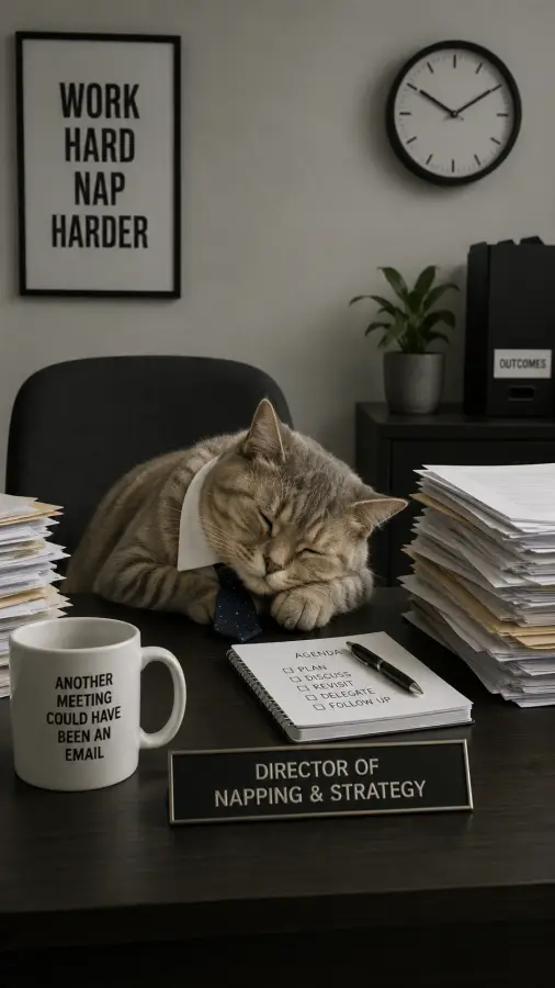 “Clocked in. Slept through the meeting. 4K wallpaper for desktop and mobile - Pixbee