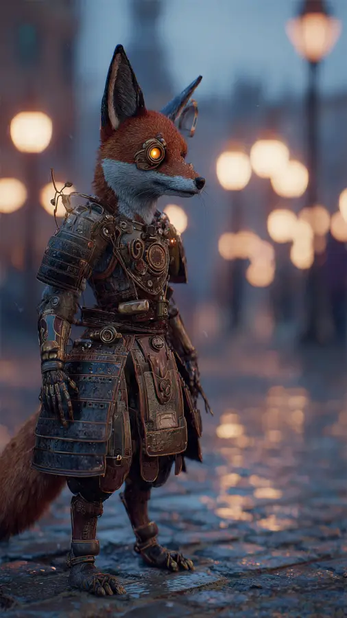 Clockwork Fox Knight 4K wallpaper for desktop and mobile - Pixbee