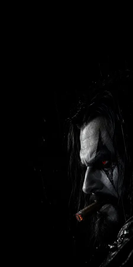 Close Up Lobo Smoking Cigar In Rain — iphone wallpapers phone wallpaper