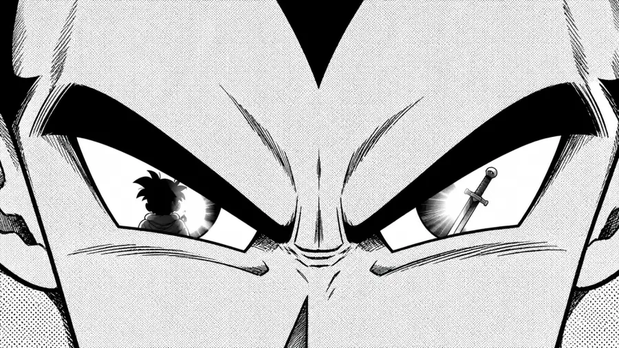 Close Up Manga Panel Vegeta Eyes 4K wallpaper for desktop and mobile - Pixbee