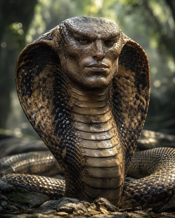 Cobra Snake Hybrid With Human Face — stock images phone wallpaper