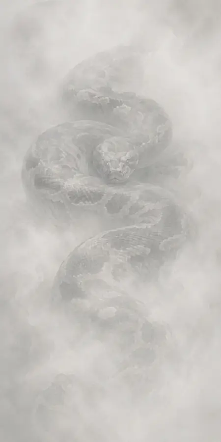 Coiled Python Serpent In Thick Fog — iphone wallpapers phone wallpaper
