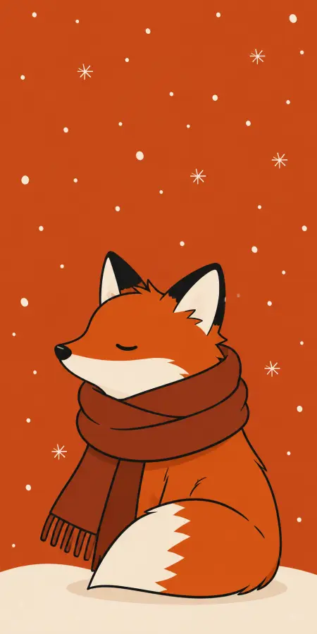 Cold outside, cozy little soul inside 🦊🧣❄️ 4K wallpaper for desktop and mobile - Pixbee