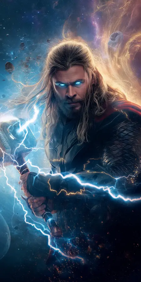 Cosmic Thunder God Awakens - Thor 4K wallpaper for desktop and mobile - Pixbee