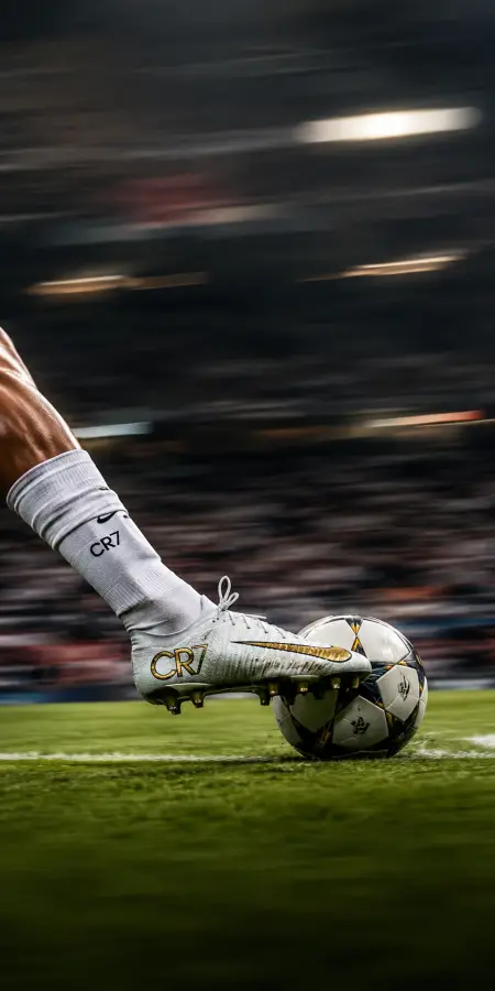 CR7 Golden Cleat and Football CloseUp 4K wallpaper for desktop and mobile - Pixbee