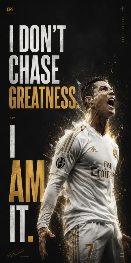 “CR7: Soccer Greatness Isn’t Chased — It’s Created 4K wallpaper for desktop and mobile - Pixbee