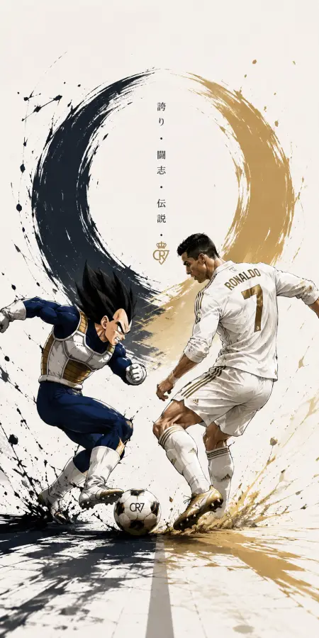“CR7 × Vegeta: Soccer Warriors of the Final Form ⚽🔥” 4K wallpaper for desktop and mobile - Pixbee
