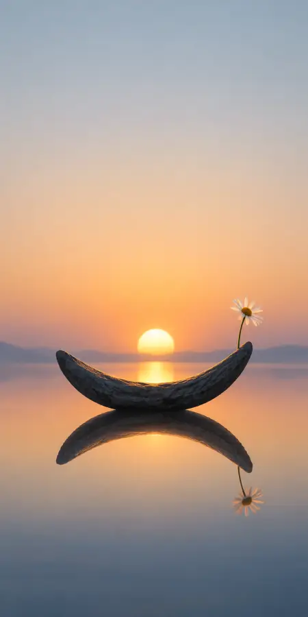 Crescent Horizon Bloom — mobile wallpaper phone wallpaper