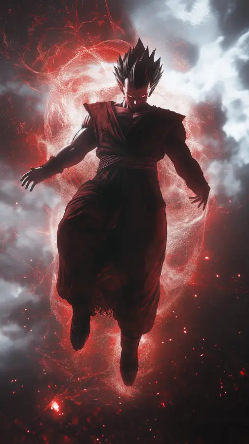 Crimson Ascension Overlord - Gohan - Dragon ball 4K wallpaper for desktop and mobile - Pixbee