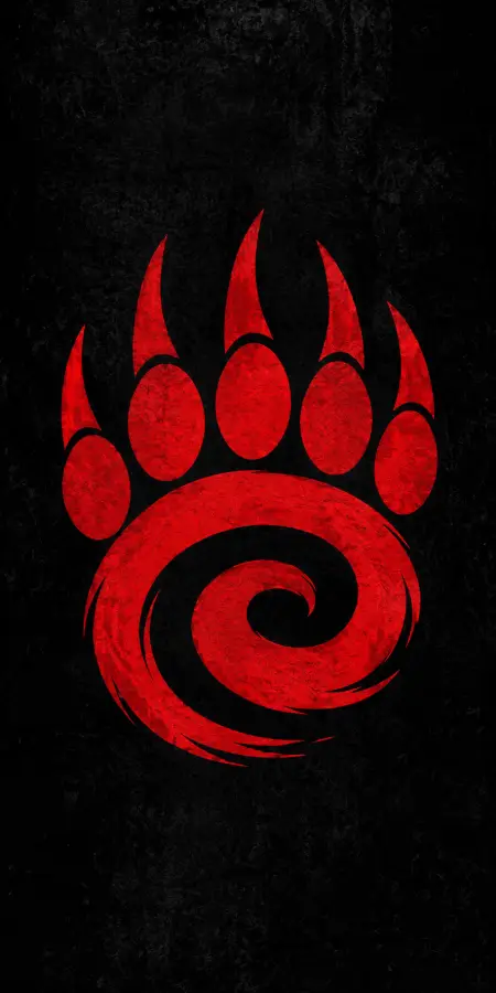 Crimson Bear Paw Swirl Emblem Minimal Background Art 4K wallpaper for desktop and mobile - Pixbee