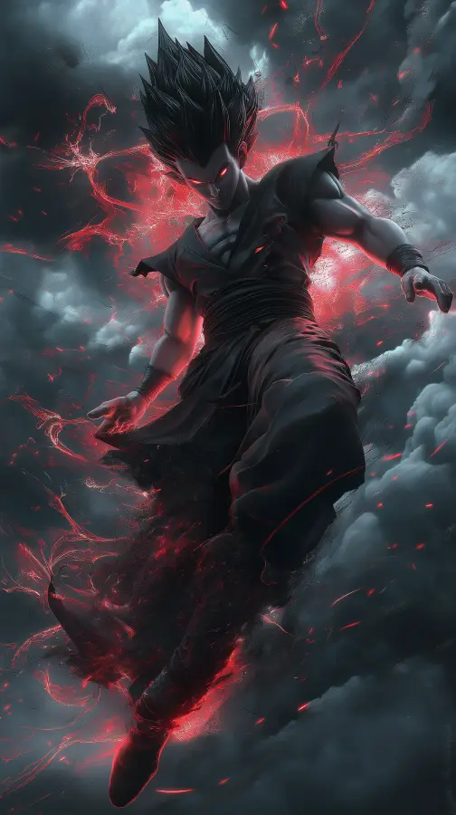 Crimson Void Ascendant - Gohan - Dragon ball 4K wallpaper for desktop and mobile - Pixbee