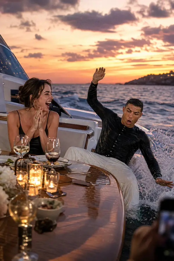 “Cristiano Ronaldo & Ana de Armas — Yacht Dinner Gone Wrong.” 4K wallpaper for desktop and mobile - Pixbee