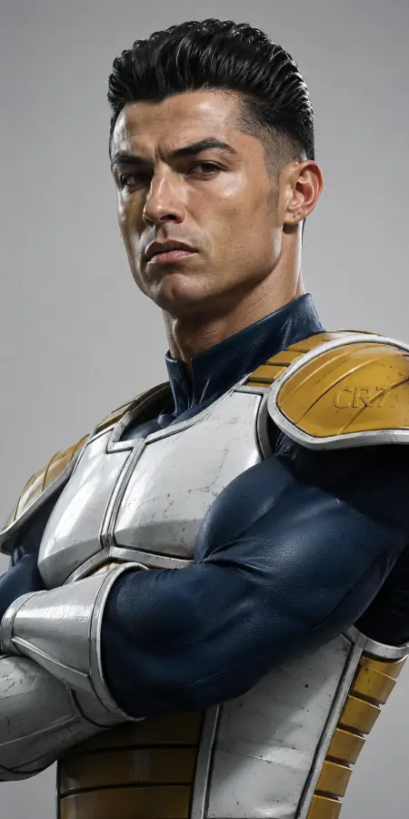 Cristiano Ronaldo As Vegeta Saiyan Armor 4K wallpaper for desktop and mobile - Pixbee
