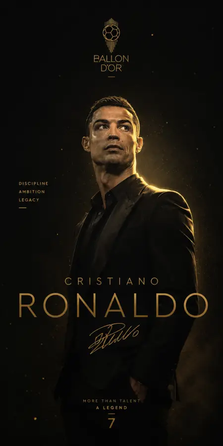 “Cristiano Ronaldo — Ballon d’Or Legacy” 4K wallpaper for desktop and mobile - Pixbee