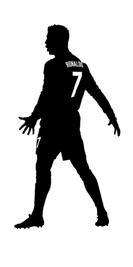 Cristiano Ronaldo Black Silhouette Minimalist Art 4K wallpaper for desktop and mobile - Pixbee
