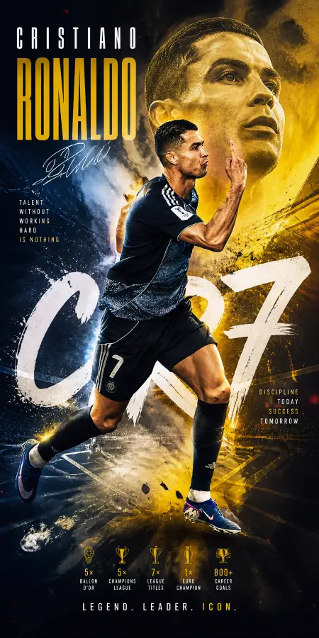 “Cristiano Ronaldo: Discipline Creates Legends ⚽🔥” 4K wallpaper for desktop and mobile - Pixbee