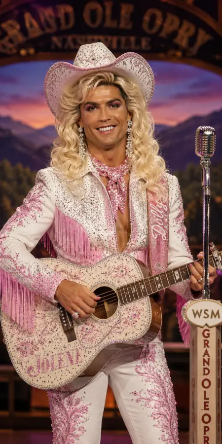 Cristiano Ronaldo Dolly Parton Country Singer 4K wallpaper for desktop and mobile - Pixbee