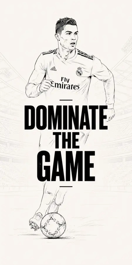 Cristiano Ronaldo Dominate The Game Sketch 4K wallpaper for desktop and mobile - Pixbee
