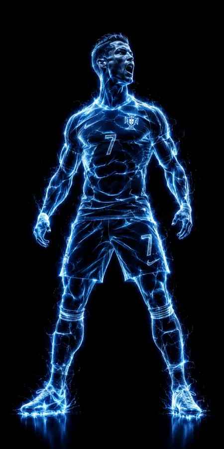 Cristiano Ronaldo Energy Concept Art Portrait 4K wallpaper for desktop and mobile - Pixbee