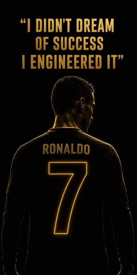 Cristiano Ronaldo Engineered Success Gold Silhouette 4K wallpaper for desktop and mobile - Pixbee