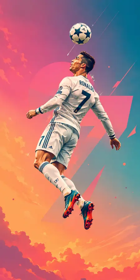 Cristiano Ronaldo Football Soccer Aerial Control Art 4K wallpaper for desktop and mobile - Pixbee