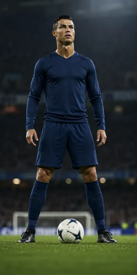 Cristiano Ronaldo Free Kick Stance Stadium — football phone wallpaper