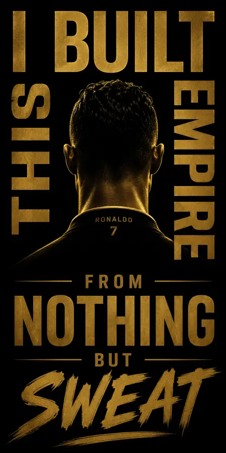Cristiano Ronaldo Gold Text Empire Portrait 4K wallpaper for desktop and mobile - Pixbee