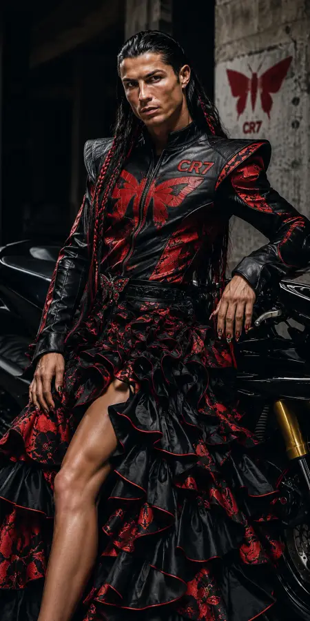 Cristiano Ronaldo Gothic Butterfly Leather Fashion 4K wallpaper for desktop and mobile - Pixbee